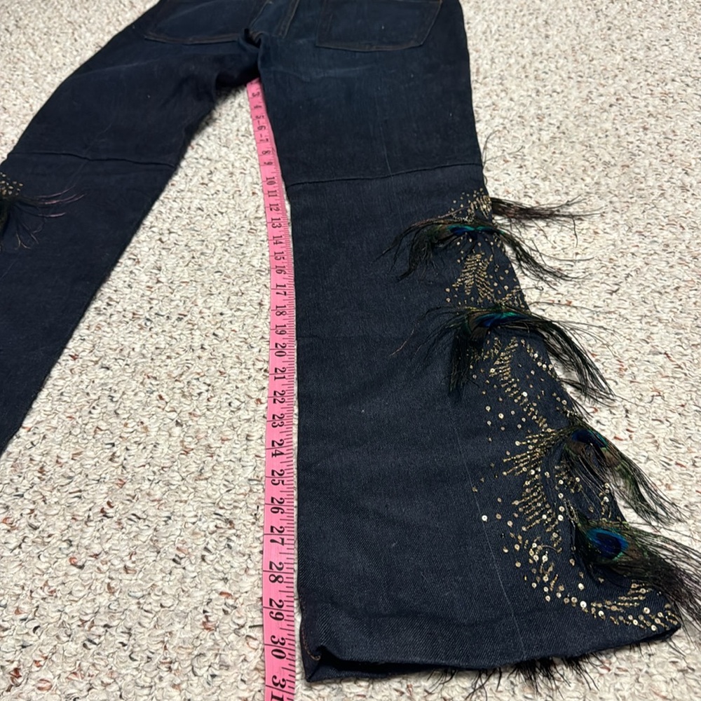 RALPH LAUREN Black Label Peacock Feather Blue Jeans Size 29 NWOT - Picture 8 of 10
